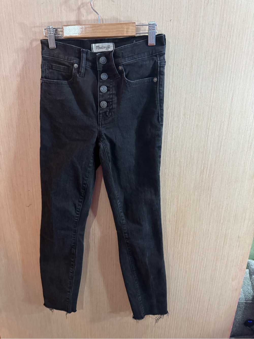 Madewell Black Button-Fly High Rise Skinny Jeans Size 24